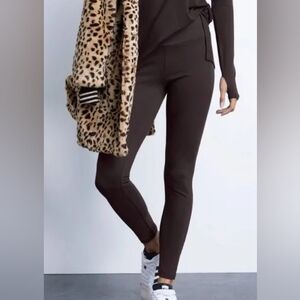 Cabi High Waist Legging Size Small #3745 Brown Ganache